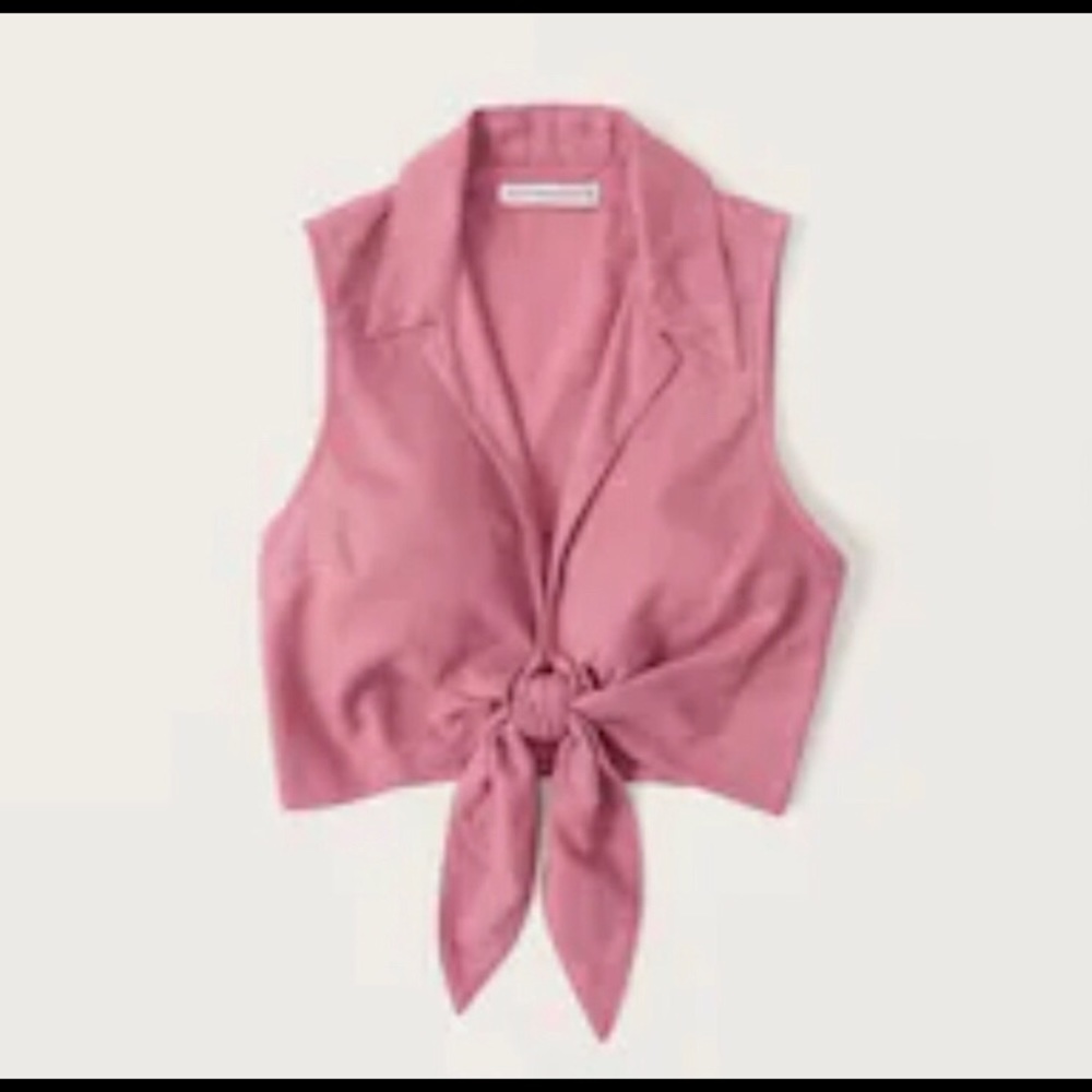 Abercrombie Tie-Front Linen-Blend Top